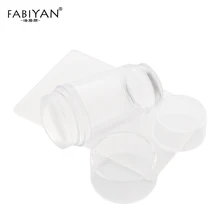 Дизайн ногтей штамп двойной головкой с крышкой прозрачные силиконовые скребок печать шаблонные штампы для переноса лака гель маникюрный набор инструментов