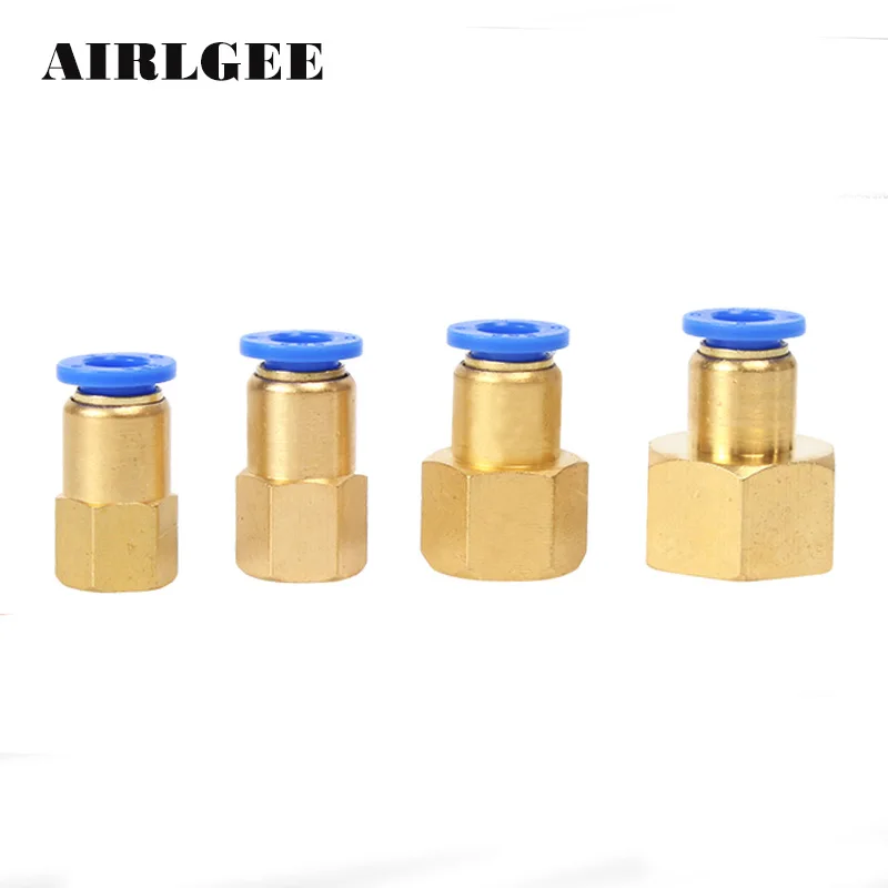 

5PCS/Lots Pneumatic Female Thread Straight Quick fitting 1/8 1/4 3/8 1/2"PT to 4 6 8 10 12mm PU tube Quick Adapter Connector