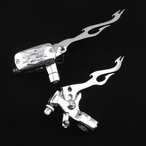 

Chrome 1" 25mm Handlebar Control 14mm Bore Oil Reservoir Brake Clutch Lever For Honda Shadow VT Suzuki Boulevard Intruder Yamaha