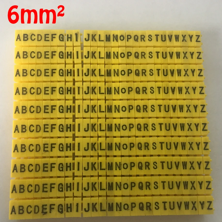 

260pcs/Lot A-Z ABCDEFGHIJKLMNOPQRSTUVWXYZ English Letter 6mm2 M CAT 6 Clip Network Ethernet Wire Number Label Tube Cable Marker