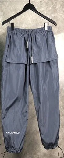A-COLD-WALL мужские длинные штаны ACW серебристые и черные повседневные уличные штаны высокого качества из полиэстера - Цвет: 2