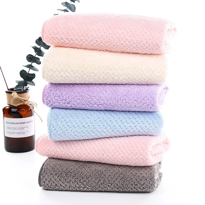 1PC Super Soft Coral Fleece Plaid Face Towels Beach Towel Luxury High