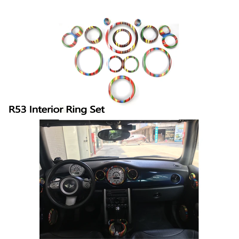 Фирменная Новинка ABS Пластик с защитой от ультрафиолетового излучения, внутренние кольца стиль mini Ray много Цвет optopn для mini cooper R50 R52 R53(12 шт./компл