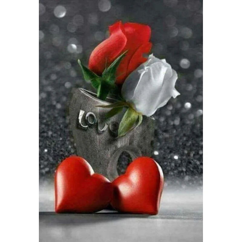 RS165 Rose of love room decor Embroidery Pattern diamond 5D DIY paintings 3D Cross stitch kits mosaic wall stickers | Дом и сад