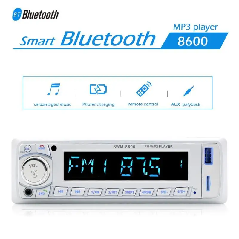 1 Din в тире Bluetooth автомобильный стерео MP3 плеер FM радио USB головное устройство приемник с пультом дистанционного управления Buit in динамик плеер