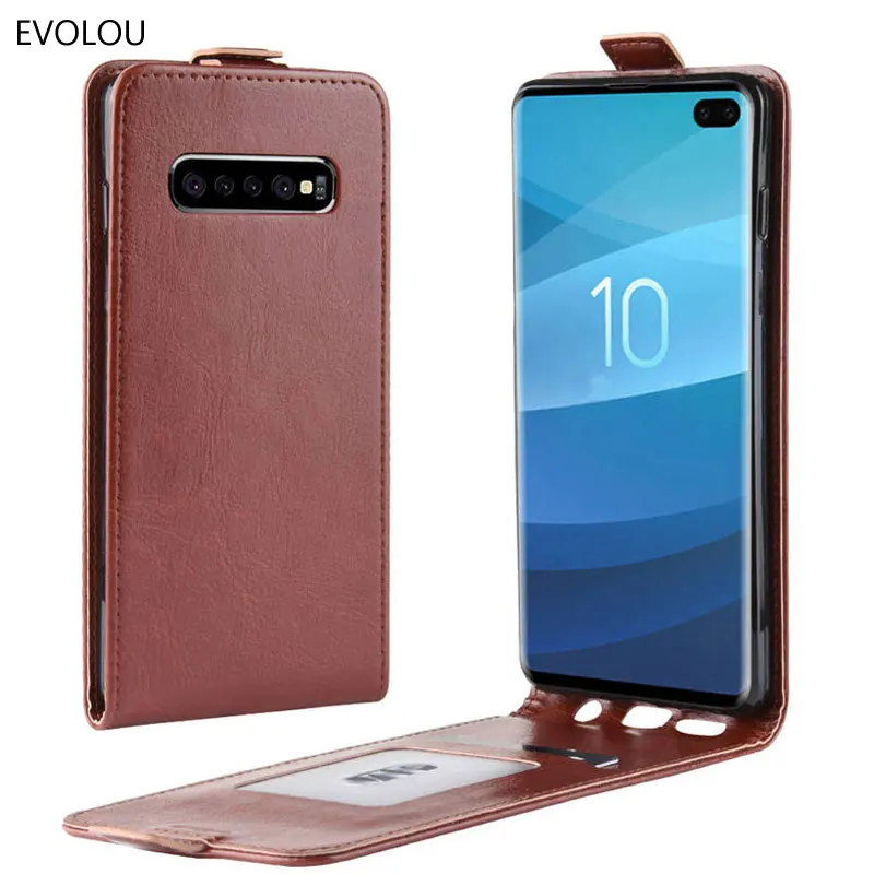Вертикальный кожаный чехол книжка в стиле ретро для Samsung Galaxy S10 Plus|Бамперы| |