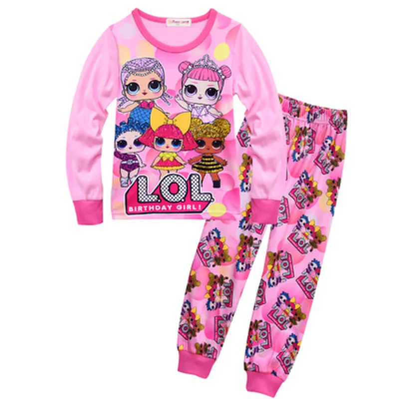 

New Autumn Toddler Kids Pajamas Set Children Sleepwear Suit Lol Dolls for Girls Baby Girl Casual Cotton Nightwear Clothes Infant