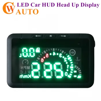 

LED Car HUD Head Up Display With OBD2 Interface Plug & Play Speeding Warn System W01