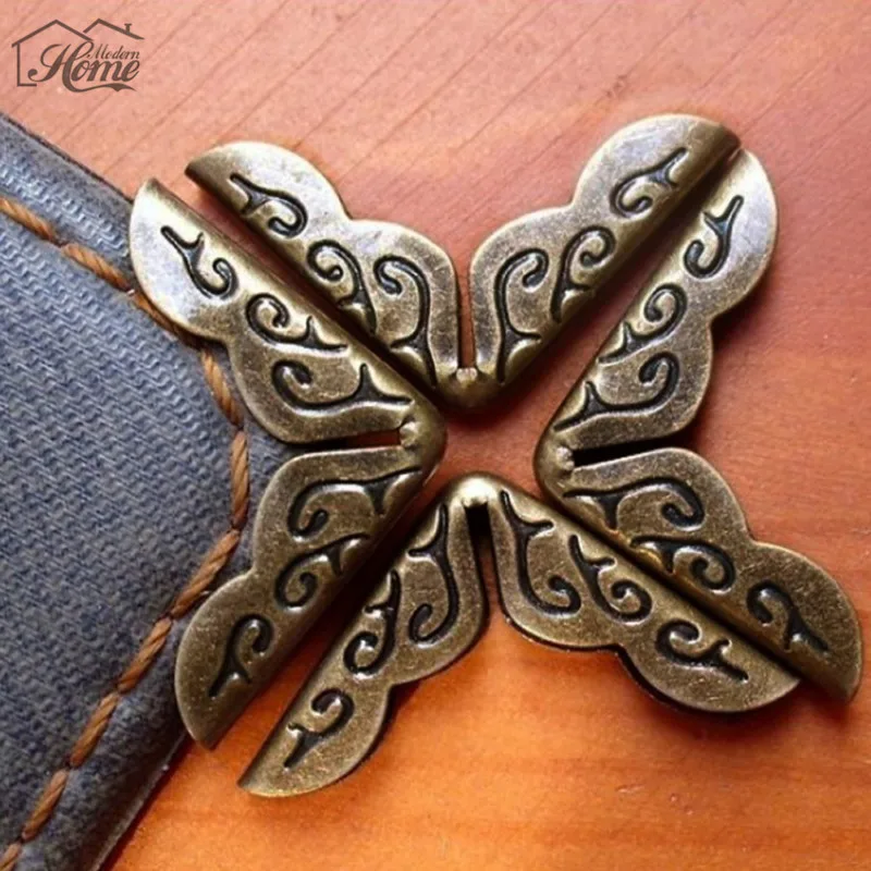 

Practical 100Pcs Iron Metal Book Corner Scrapbooking DIY Photo Albums Menus Folders Flower Printed Protectors Decor Supplies