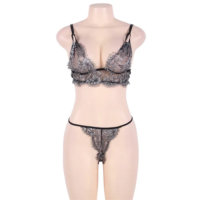 Babydoll Sexy In Pizzo Trasparente Con Reggicalze - Lingerie Donna Eccitante Per Serate Hot - Foto 4