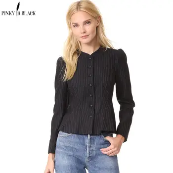 

PinkyIsBlack 2018 Spring Autumn Women's Blazer New Fashion Striped Jacket Suit European Style Single Button Slim Hot Blazer Suit