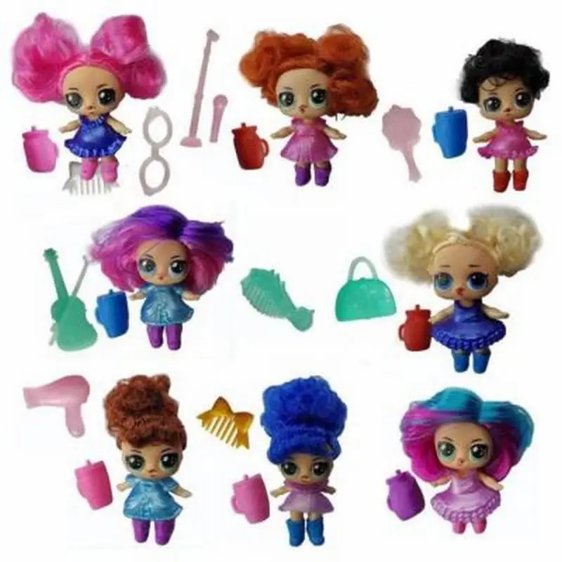 

8pcs/Set Doll Action Figure Glitter High-quality Dolls Toys Hairgoals Series For Children Best Toys Hair Dolls