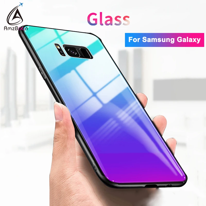 9H Tempered Glass Case for Samsung Galaxy S10 Note 10 Plus Crystal Clear Hard Cover for Samsung A50 Bumper Case for Samsung S10e