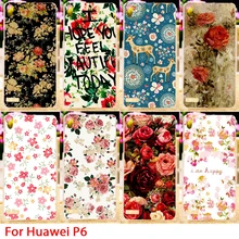 Colorful Rose Peony Flowers Cell Phone Hard Case For Huawei Ascend P6 Back Cover Skin Protective