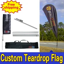 120cm*500cm FREE SHIPPING Custom SINGLE SIDED Printing Teardrop Banner Flags with Spike Inground Logo Drapeau De Plumes