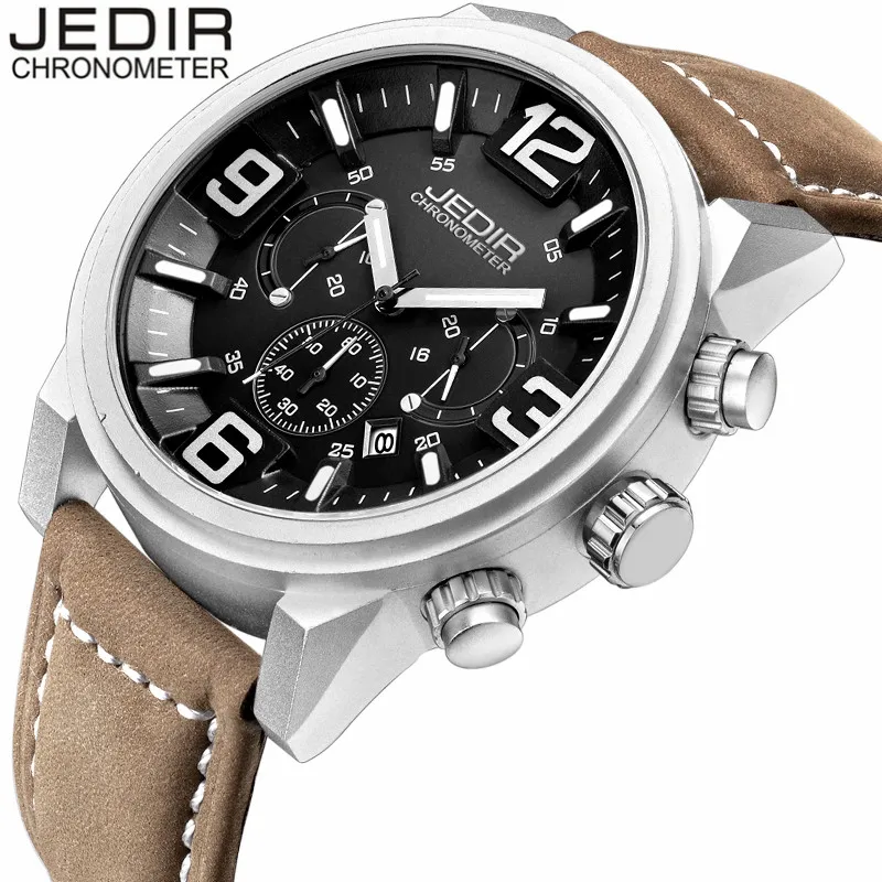 

JEDIR 2017 Mens Watches Military Sport Quartz Watch Chronograph Luminous Analog Wristwatch relogio masculino birthday gift N87