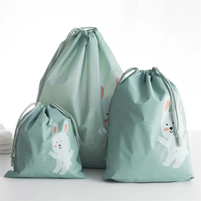 

3pcs Set drawstring clothing storage bag pouch outdoor travel socks holder waterproof plastic bags for clothes portable
