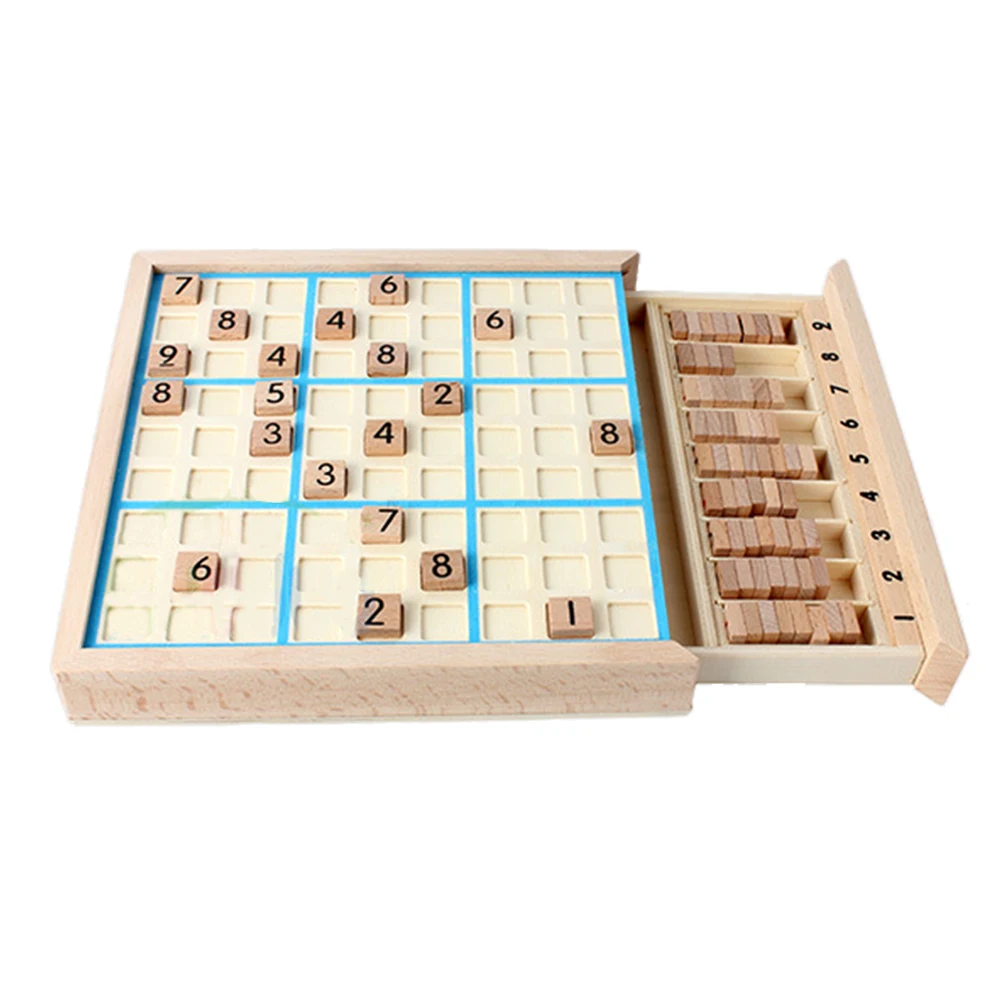 Sudoku Chess Chess Logic Training Board Children Intelligence Reasoning Toys Children Gifts Wooden Game Toys with Sudoku Books