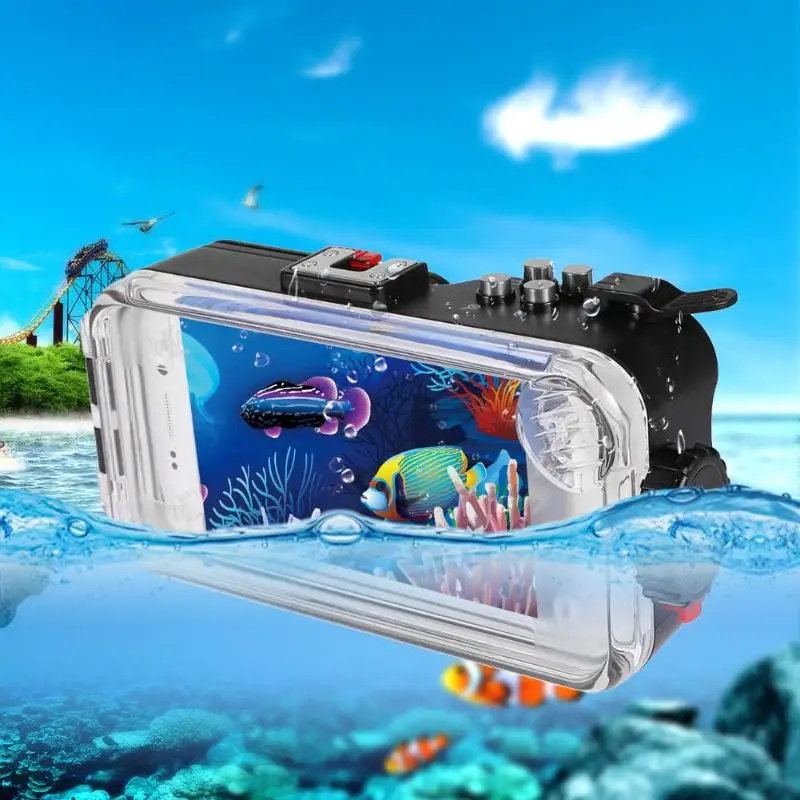 Goede 40 m 130ft Onderwater Bluetooth Waterdichte Duiken Case Cover Foto Nemen Universele Zwemmen Waterdichte Case Smartphone Cover