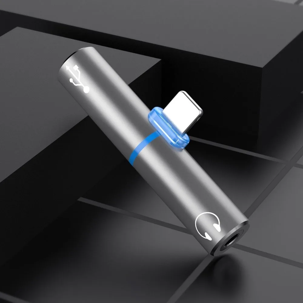 For Lightning 3 5mm Headphone Jack For iPhone X 10 8 7 Plus Adaptador Audio Cable Charger Splitter Adapter For Osmo Motorcycle