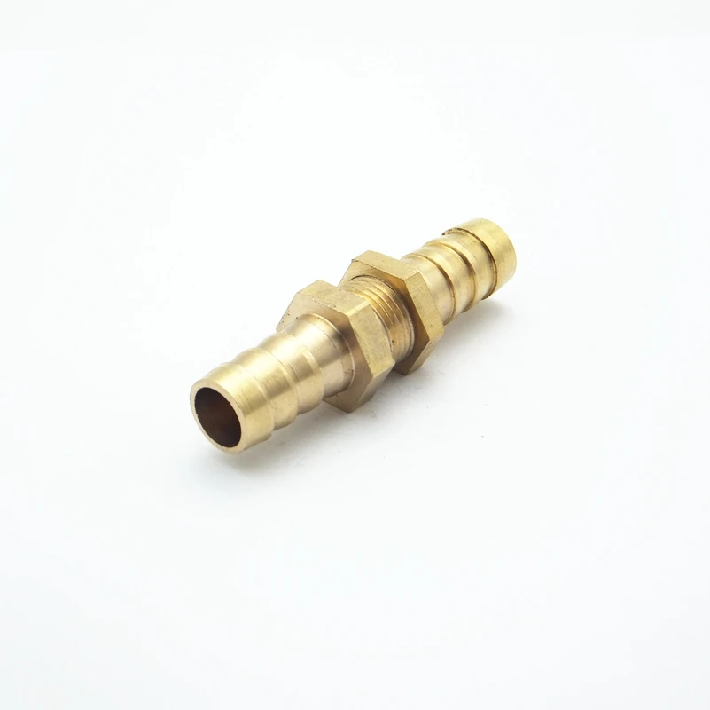 10mm Hose Barb Bulkhead Brass Barbed Tube Pipe Fitting Coupler