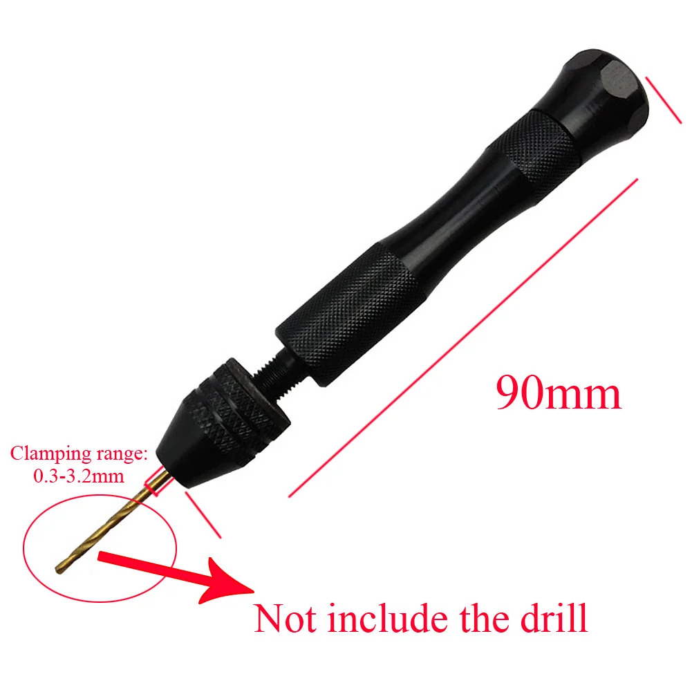 Adjustable 0.3-3.2mm Mini Micro Twist Drill Bit Aluminium Manual Hand Drill Chuck Woodworking Drilling Rotary Tools