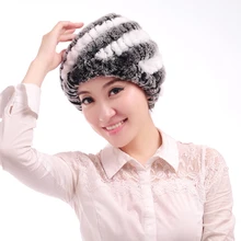 Зимняя женская шапка с кроличьим мехом, модная теплая вязаная шапка с кроличьим мехом, кепка «ананас», вязаная шапка с кроличьим мехом