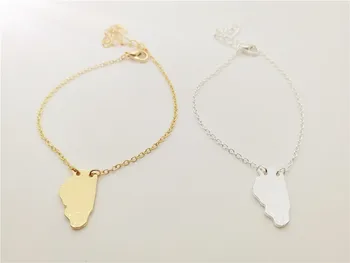 

10PCS- Illinois State Map Bracelet Outline IL State Bracelets America USA State Map Chicago Bracelets for Hometown Gifts