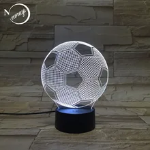 Новинка акриловая ABS 3D иллюзия футбольная Ночная лампа Современная футбольная Ночная лампа с переключателем USB для прикроватной тумбочки для гостиничного туалета