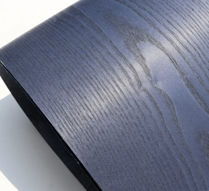 1Piece  Length:2.5Meters Width:20mm Thickness:0.25mm Dyeing Peacock Blue Wood Veneer