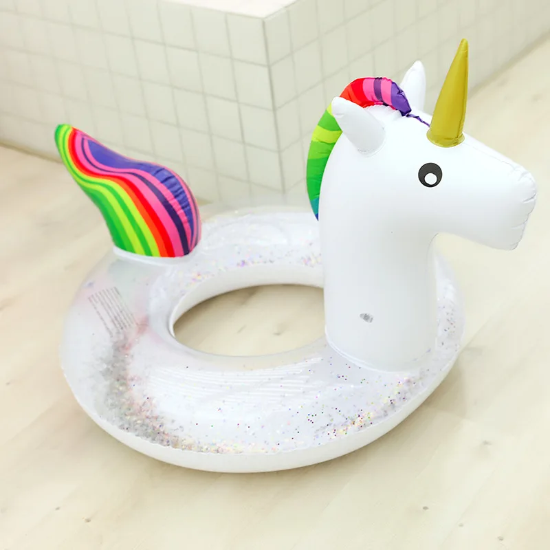 YUYU блестящее кольцо для бассейна с единорогом, надувное кольцо для плавания для детей и взрослых, Кристальное блестящее кольцо для плавания, круг для бассейна, игрушки для бассейна - Цвет: unicorn