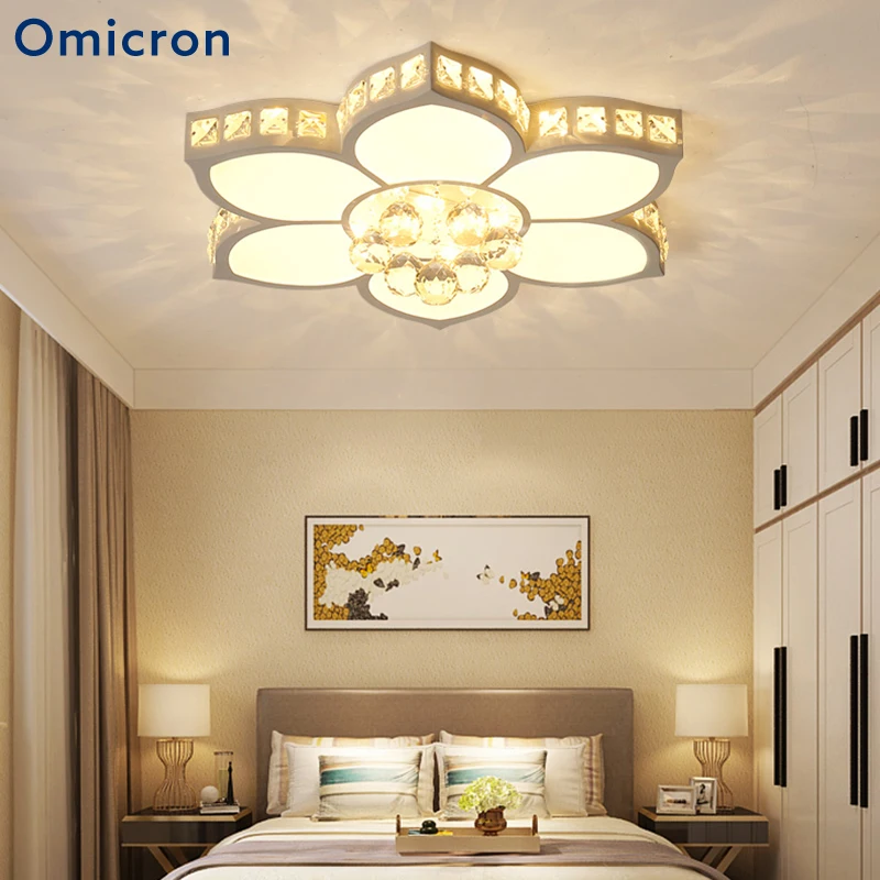 

Omicron New Modern LED Ceiling Chandelier For Living Room Bedroom Dining Room Iron Body Crystal Decoration Lighting Fixture