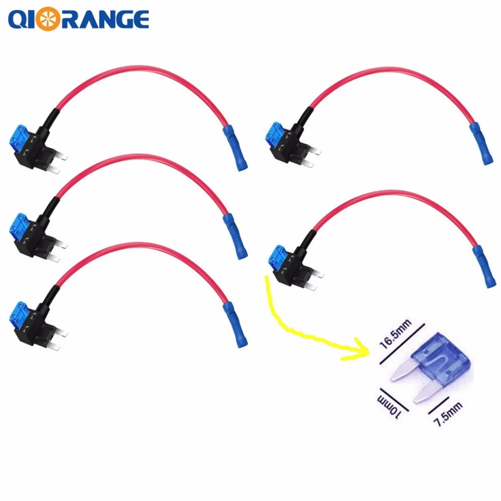 QIORANGE 5 шт. автомобильные аксессуары ATM Мини Предохранитель Нажмите адаптер Двухконтурная держатель Pro добавить-a-цепи предохранитель лента +