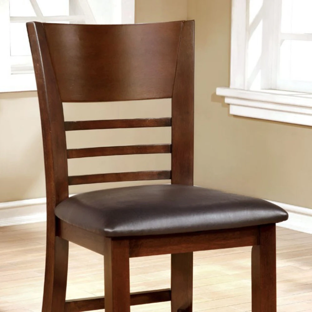 Hillsview I Transitional Counter Hight Chair, Brown Cherry, Set of 2