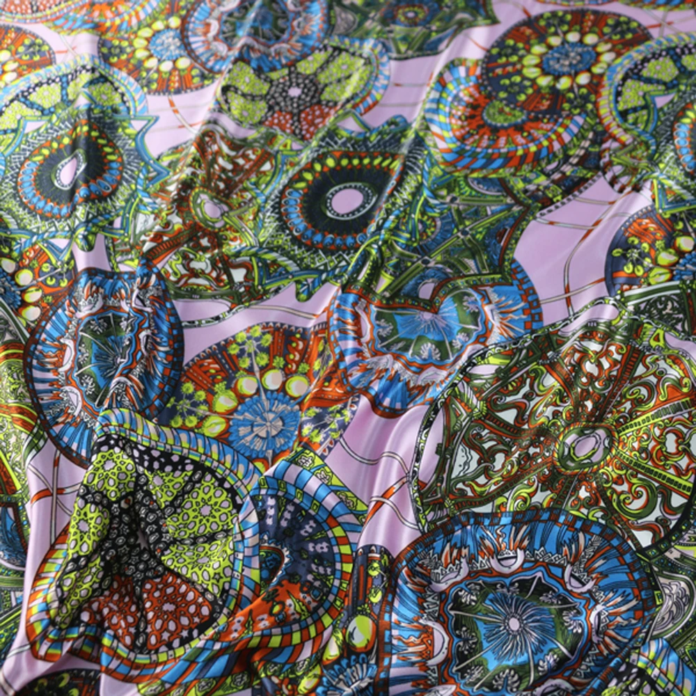 Bohemia Design Polyester Satin Stoff Floral Pajamas Material Tissu