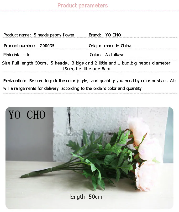 2018 Beautiful Rose Peony Artificial Silk Flowers small bouquet flores home party spring wedding decoration mariage fake Flower