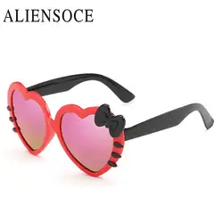 Aliensoce детские очки сердце любовь Обувь для девочек Солнцезащитные очки для женщин летние UV400 Пластик дети Защита от солнца Очки для Обувь