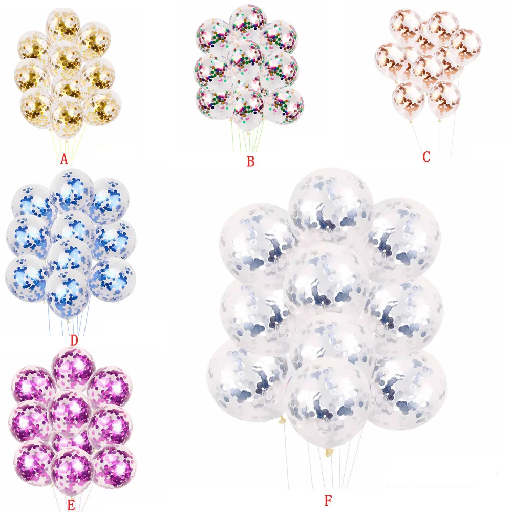 

10pcs /1 set 12 inch Foil Latex Confetti Balloon for Wedding Decoration Happy Birthday Baby Shower Party Supplies