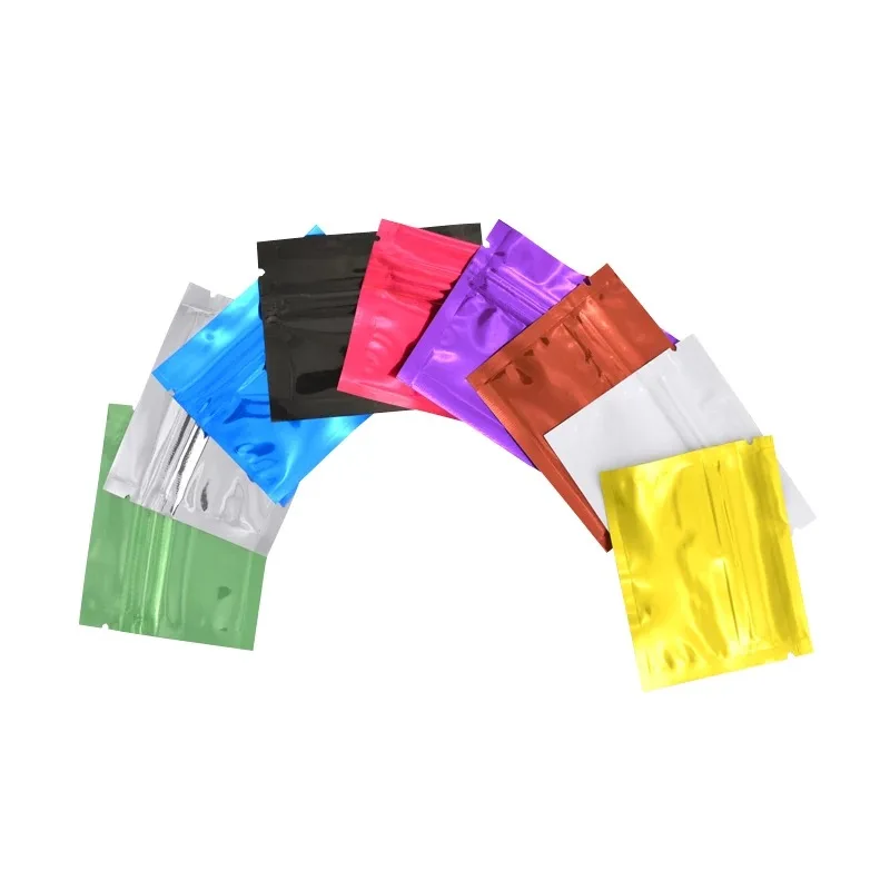 

Retail 2000Pcs/Lot 7.5*6cm 9Colored Zip Lock Aluminum Foil Food Packaging Bag Snack Pouches Mylar Self Seal Ziplock Package Bags