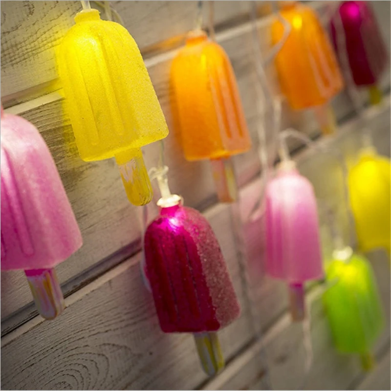 1M Ice Cream 10 LEDs Lighting Strings Colorful Fairy String Light with