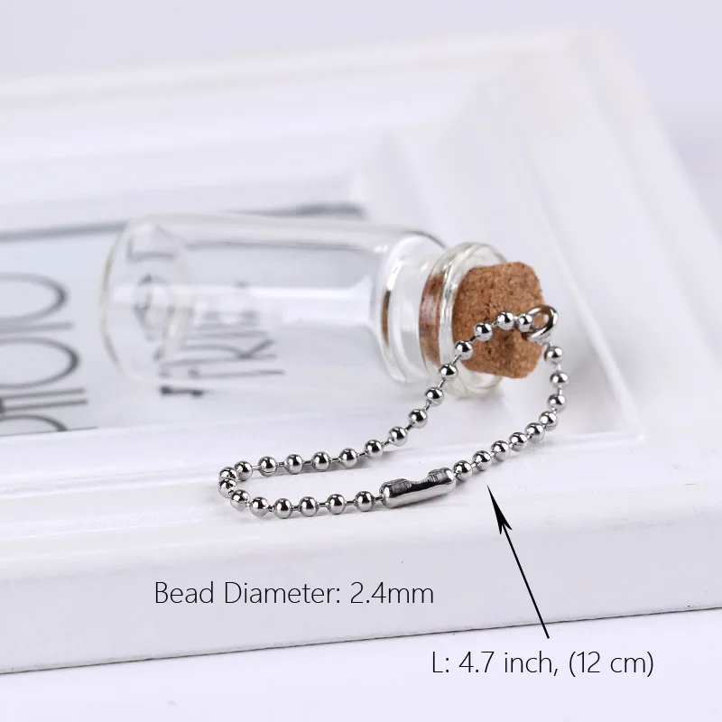 Tangsanjiang@ Bead Chain of Dentification tag Connect Chain with Label Pendant Chain Ornament Accessories Bead Diameter 2.4mm Jewelry Findings