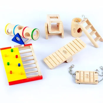 

Hamster Seesaw wood toys Tube Tunnel Cage wooden House rainbow swing Small Animals Pets Play Toys for Rat Mouse Mice Hamsters