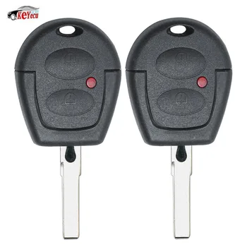 

KEYECU 2 Pcs/lot New Replacement Remote Car Key Fob 2 Buttons 433MHz for Volkswagen Gol Uncut Blade