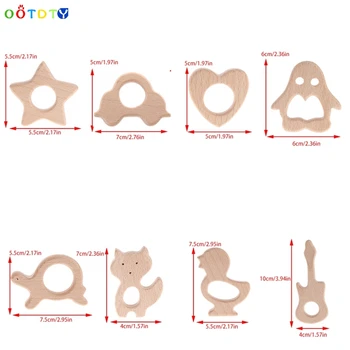 

Hot Handmade Natural Wooden Animal Shape Baby Kids Teether Teething Toy Shower Gift