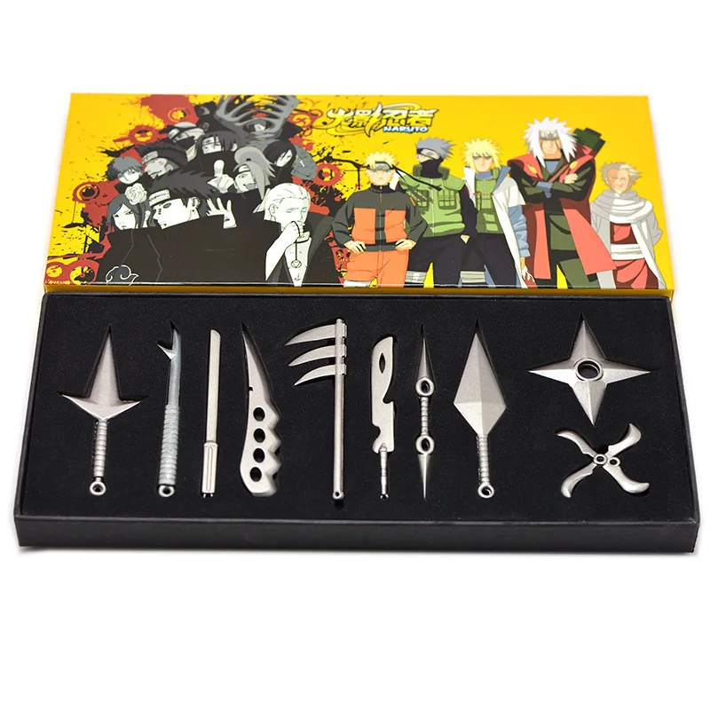 

10 pcs/set Naruto weapons suit 10pcs/set Naruto Akatsuki Orochimaru Uchiha Madara Sasuke Itachi weapon Favorites pendants