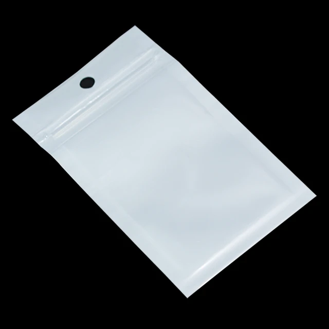 Retail White clear Self Seal Zipper Plastic Retail Packaging Pack