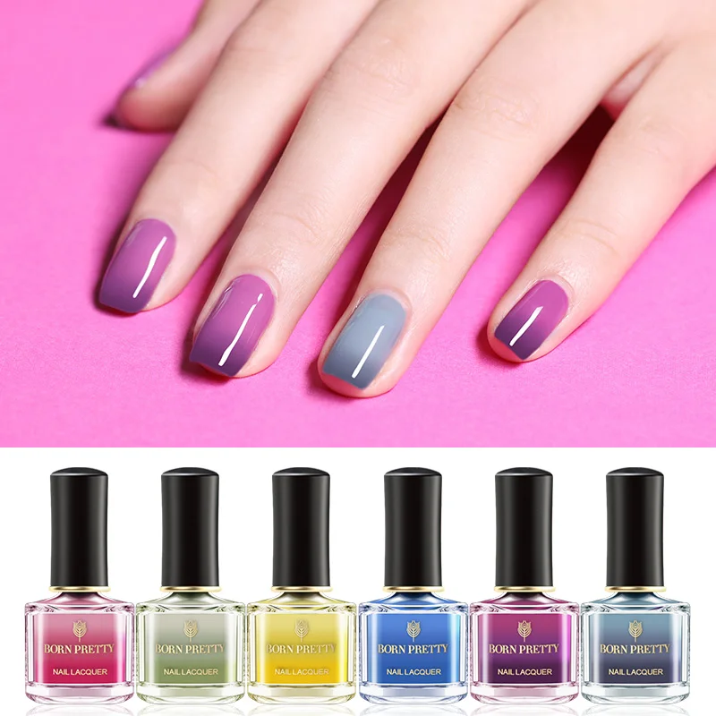 BORN PRETTY 6ml Thermal Nail Polish Temperature Color Changing Nail Art