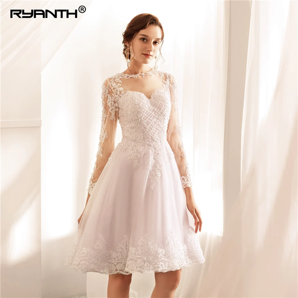 Ryanth Vestido De Noiva бальное платье с длинным рукавом свадебные платья 2018 со съемным