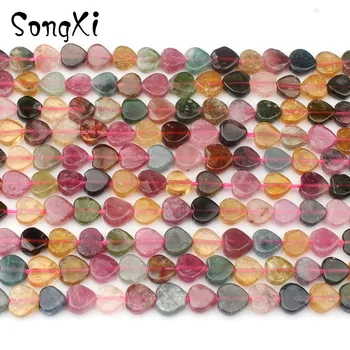 

Love Heart Shape 6x6mm Tourmaline Loose Natural Stone Beads for Jewelry Making Needlework DIY Earrings Bracelet Necklace 15 inch