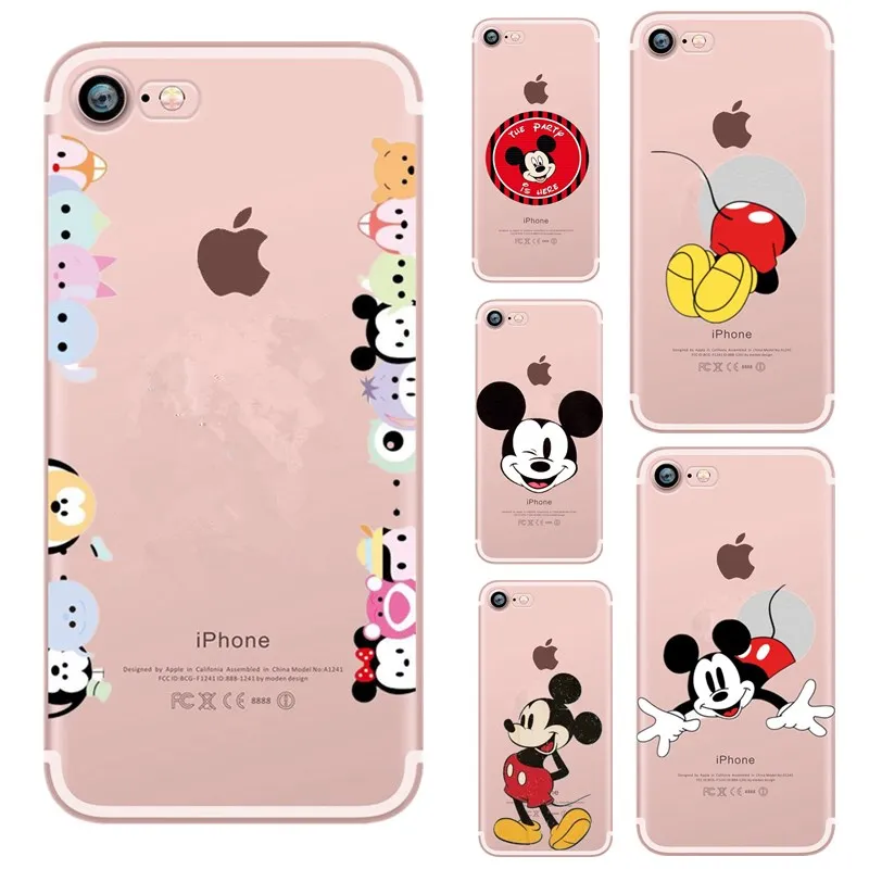

New Model Soft TPU Phone Case For iphone 7 8 6 6s plus Case For iphone X Xs 10 Cover Mickey Mouse Stitch Painted IMD Cases